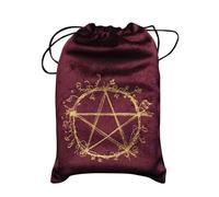 Jubilofex Sac pour cartes de tarot | Sacs à bijoux imprimés étoiles à cinq branches avec cordon de serrage | Pochette de rangement pour accessoires de tarot pour jeux Oracle, dés, runes, pierres