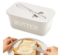 Jubilofex Support à beurre - Beurrier avec couvercle - Récipient hermétique à fromage avec cutter pour cuisson réfrigérateur camping cuisine