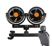 Jubilofex Ventilateur de siège arrière - Puissant ventilateur électrique de circulation d'air - 12 V 24 V - Ventilateur de refroidissement à double tête pour voiture, temps chaud, voyage, camion
