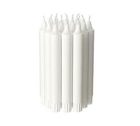 Jubla Lot de 20 bougies blanches non parfumées, 22 mm de diamètre, 19 cm de hauteur, temps de combustion de 6 heures