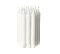 Jubla Lot de 20 bougies blanches non parfumées, 22 mm de diamètre, 19 cm de hauteur, temps de combustion de 6 heures