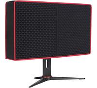 Jubmach Housse de moniteur de jeu de qualité supérieure | 86,4 cm | Résistante à la poussière, à l'eau et aux chats - Rouge et noir - Pour ordinateurs de bureau, PC de jeu, écran d'ordinateur