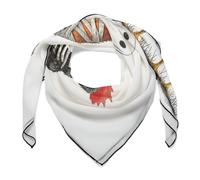 Jubonexis 3 poules habillées de costumes d'Halloween pour femmes, écharpe carrée en soie comme foulard, mouchoir en satin, écharpe de cou