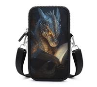 Jubonexis Ancient Dragon Reading Book Fantasy Art Sac à bandoulière pour téléphone portable Smartphone avec sangle réglable