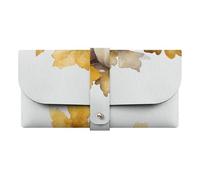 Jubonexis Aquarelle Feuilles d'érable Citrouilles Blanches Étui à lunettes Étui en cuir Sac de rangement pour lunettes Pochette de protection