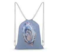 Jubonexis Aquarelle One Oyster with A Pearl Drawstring Backpack Canvas String Bag Lightweight Sports Gym Bag for Men Women