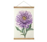 Jubonexis Aster Fleur Toile Peinture Cadre en Bois Poster Suspendu Photo Kit Art Mural