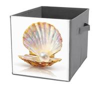 Jubonexis Beaux bacs de rangement à coque ouverte avec cubes de rangement en forme de cubes de perles, paniers de rangement pliables en tissu décoratif, organiseurs de maison avec poignées pour