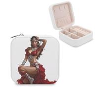 Jubonexis Belle petite boîte à bijoux féminine fantaisie prêtre - Organisateur de bijoux portable en cuir PU - Mini étui à bijoux de voyage