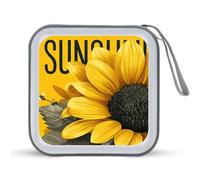 Jubonexis Big Yellow Sunflower and Bee Étui de rangement portable pour CD DVD