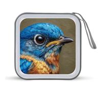 Jubonexis Blue Bird Head Étui de rangement portable pour CD/DVD pour voiture, maison, voyage