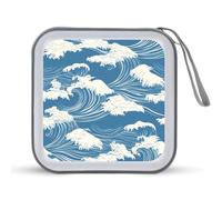 Jubonexis Blue Great Wave Étui de rangement portable pour CD/DVD