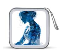 Jubonexis Blueprint Woman Body Étui de rangement pour CD DVD portable pour voiture, maison, voyage