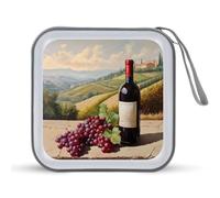Jubonexis Boîte de rangement portable pour CD, DVD et bouteille de vin rouge et raisin pour voiture, maison, voyage