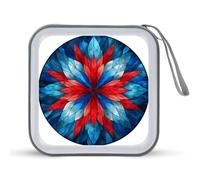 Jubonexis Boîtier de rangement circulaire en vitrail patriotique pour CD/DVD