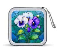 Jubonexis Boîtier de rangement portable en verre teinté bleu violet pour CD, DVD, voiture, maison, voyage