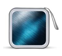 Jubonexis Boîtier de rangement portable pour CD, DVD, voiture, maison, voyage Bleu métallisé