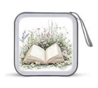 Jubonexis Books and Wildflowers Étui de rangement portable pour CD, DVD, voiture, maison, voyage