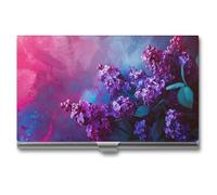 Jubonexis Bouquet of Lilas Porte-cartes de visite fin en métal pour homme et femme
