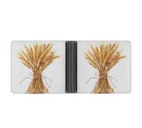 Jubonexis Bunch of Wheat Portefeuille à deux volets en cuir synthétique souple avec cordon de serrage pour pièces de monnaie, carte de crédit, porte-cartes et billets pour homme et femme