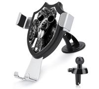 Jubonexis Caniche portant des lunettes de soleil tenant un verre à vin support de téléphone de voiture support de téléphone support triangle clip base grille d'aération support de téléphone portable