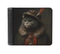 Jubonexis Cape médiévale en laine pour chat - Portefeuille à deux volets en cuir synthétique souple - Porte-monnaie - Porte-carte - Durable - Pour homme et femme