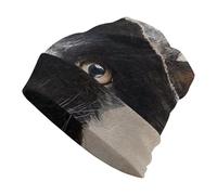 Jubonexis Chapeau de sorcière en forme de chat noir vintage pour adultes - Chapeau tricoté doux et confortable pour homme et femme