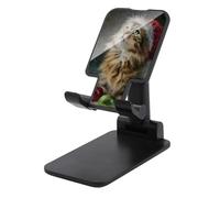 Jubonexis Chat de Noël portant un chapeau de Père Noël Support de téléphone portable pliable et réglable pour bureau