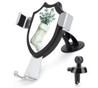 Jubonexis Chaussette de Noël verte aquarelle avec support de téléphone de voiture en eucalyptus - Support triangulaire à clip pour grille d'aération - Accessoires automobiles pour smartphones de 4 à 6