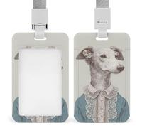 Jubonexis Chien portant une chemise avec dentelle porte-badge d'identification rétractable à clip porte-carte protecteur pour nom étiquette pour le travail, le bureau, le médecin, l'infirmière