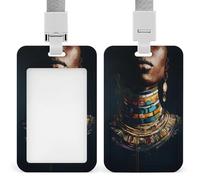 Jubonexis Collier coloré pour femme africaine - Porte-badge rétractable - Porte-carte - Protecteur de carte - Badge nominatif pour le travail, le bureau, le médecin, l'infirmière