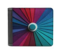 Jubonexis Color Wheel Portefeuille à deux volets en cuir synthétique souple bleu à rouge, porte-monnaie, carte de crédit, porte-cartes fin pour homme et femme