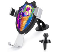 Jubonexis Cône de glace abstrait avec ballon de football pour téléphone portable de voiture - Support triangulaire à clip pour grille d'aération - Accessoires automobiles pour smartphones de 4 à 6