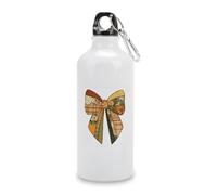 Jubonexis Coquette Bow Automne Floral Patterns Bouteille d'eau de voyage en aluminium avec boucle à bouchon torsadé pour homme femme Camping randonnée 600 ml