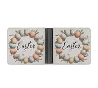 Jubonexis Couronne d'asters avec œufs de couleur pastel en cuir synthétique souple à deux volets, porte-monnaie, carte de crédit, porte-cartes durable pour hommes et femmes