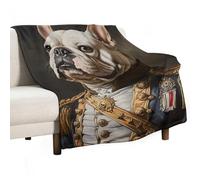 Jubonexis Couverture anti-boulochage avec motif bouledogue anglais amusant et confortable pour chambre à coucher, salon, canapé, lit, 127 x 152,4 cm