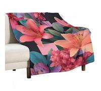 Jubonexis Couverture minimaliste à thème floral suisse anti-boulochage confortable et durable pour chambre à coucher, salon, canapé, sofa, lit, 127 x 152,4 cm