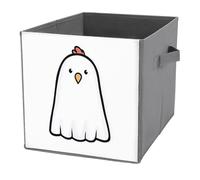 Jubonexis Cubes de rangement mignons en forme de poulet, cubes de rangement pliables en tissu décoratif avec poignées pour étagères, placards, 27 x 27 cm