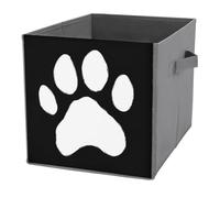 Jubonexis Cubes de rangement pliables en tissu avec poignées pour étagères, placards, 27 x 27 cm, motif silhouette d'animal blanc