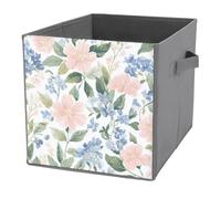 Jubonexis Cubes de rangement pliables en tissu avec poignées pour étagères, placards, 27 x 27 cm, rose pastel, bleu, sauge, imprimé floral