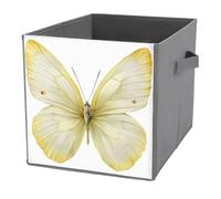 Jubonexis Cubes de rangement pliables en tissu avec poignées pour étagères, placards, aquarelle, jaune pâle, ivoire, 27 x 27 cm