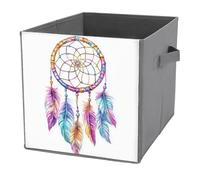 Jubonexis Cubes de rangement pliables en tissu avec poignées pour étagères, placards, attrape-rêves, couleurs pastel, 27 x 27 cm