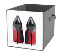 Jubonexis Cubes de rangement pliables en tissu avec poignées pour étagères, placards, talons hauts, noirs, rouges sur le fond, 27 x 27 cm