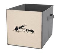 Jubonexis Cubes de rangement simples et minimalistes en forme de silhouette de fourmis - Paniers de rangement pliables en tissu décoratif avec poignées pour étagères, placards, 27 x 27 cm