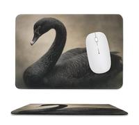 Jubonexis Dark Academia Tapis de souris vintage cygne noir, tapis de souris pour ordinateur de bureau et ordinateur portable avec base en caoutchouc antidérapant, tapis de souris de jeu