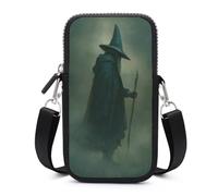Jubonexis Dark Fantasy Art Old Witch in The Fog Sac à bandoulière pour téléphone portable et smartphone avec sangle réglable