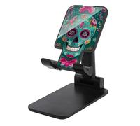 Jubonexis Day of The Dead Festival Skull Green Support de téléphone portable pliable et réglable pour bureau