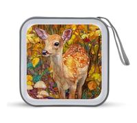 Jubonexis Deer in The Forest Étui de rangement pour CD DVD portable pour voiture, maison, voyage