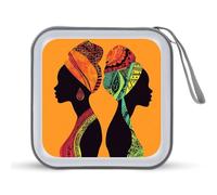 Jubonexis Deux belles femmes africaines étui de rangement CD DVD étui portable pour voiture, maison, voyage