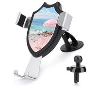 Jubonexis Deux chaises de plage sous parapluie rose support de téléphone de voiture support triangle clip base grille d'aération téléphone portable voiture accessoires automobile pour smartphones
